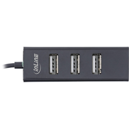 InLine® USB 2.0 4-Port Hub, USB-C auf 4x USB-A, 15cm, schwarz