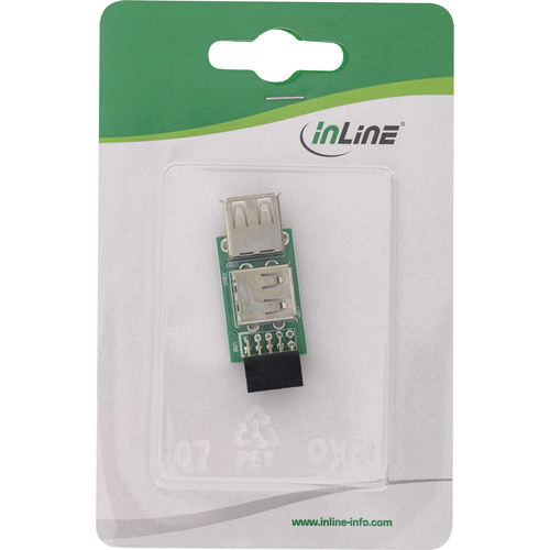 InLine® USB 2.0 Adapter, 2x Buchse A auf Pfostenanschluss