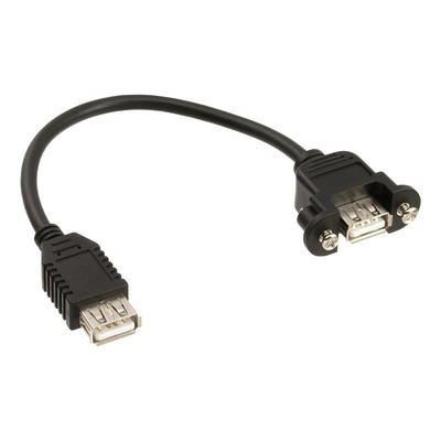 InLine® USB 2.0 Adapterkabel, Buchse A auf Einbaubuchse A, 0,2m (Produktbild 1)