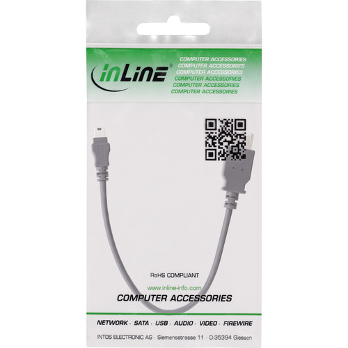 InLine® USB 2.0 Adapterkabel, Buchse A auf Mini-5pol Stecker, 0,2m