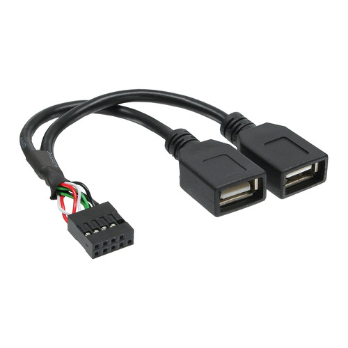 InLine® USB 2.0 Adapterkabel, intern, 2x USB A Buchse, 0,2 m