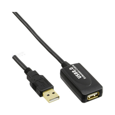 InLine USB 2.0 Aktiv-Verlängerung, mit Signalverstärkung Repeater, Stecker A an Buchse A, 5m (Produktbild 1)