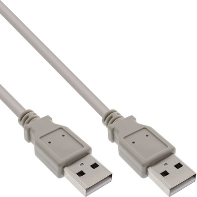 InLine® USB 2.0 Kabel, A an A, beige, 0,5m (Produktbild 1)