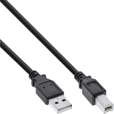 InLine® USB 2.0 Kabel, A an B, schwarz, 0,3m (Produktbild 1)