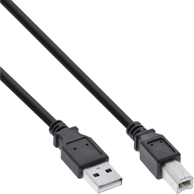 InLine® USB 2.0 Kabel, A an B, schwarz, 0,3m