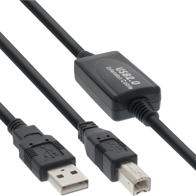 InLine® USB 2.0 Kabel, aktiv mit Signalverstärkung Repeater, A an B, 10m (Produktbild 1)