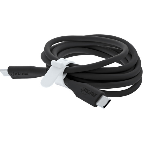 InLine® USB 2.0 Kabel, USB-C Schnellladekabel 100W, Black Cookie, schwarz 1m