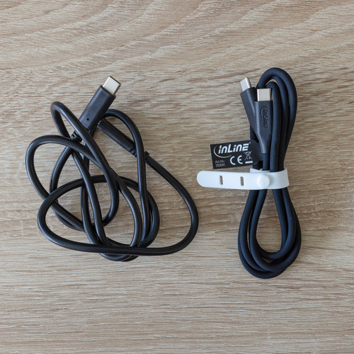 InLine® USB 2.0 Kabel, USB-C Schnellladekabel 100W, Black Cookie, schwarz 2m