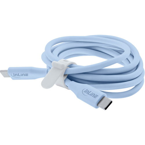 InLine® USB 2.0 Kabel, USB-C Schnellladekabel 100W, Eisbonbon/blau 1m