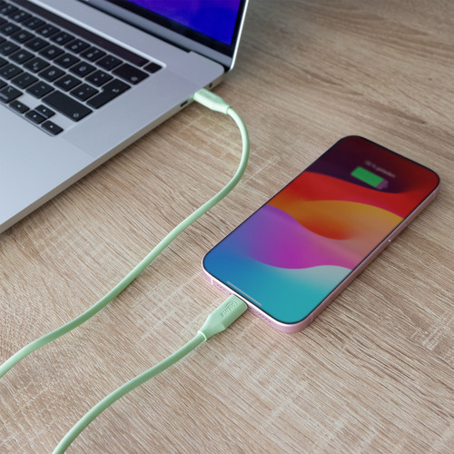 InLine® USB 2.0 Kabel, USB-C Schnellladekabel 100W, Matcha Latte/grün 1m