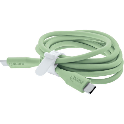 InLine® USB 2.0 Kabel, USB-C Schnellladekabel 100W, Matcha Latte/grün 2m