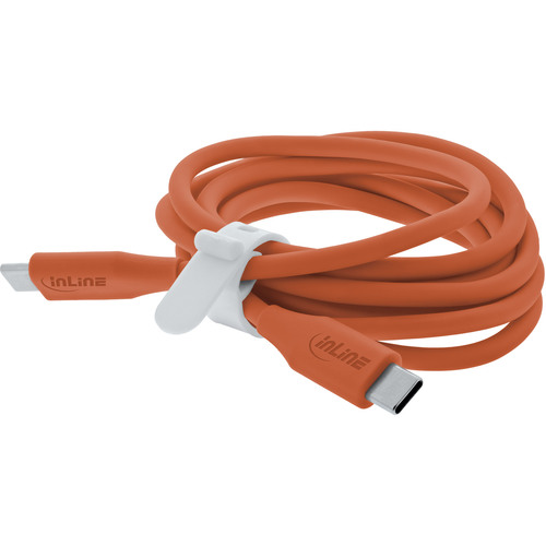 InLine® USB 2.0 Kabel, USB-C Schnellladekabel 100W, Papaya/orange 1m