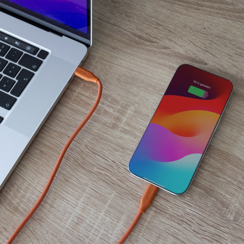 InLine® USB 2.0 Kabel, USB-C Schnellladekabel 100W, Papaya/orange 1m