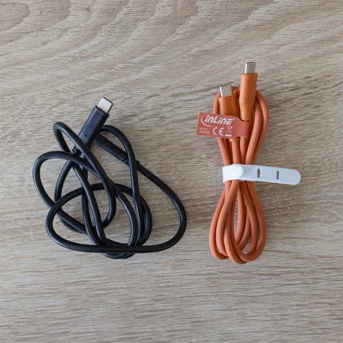InLine® USB 2.0 Kabel, USB-C Schnellladekabel 100W, Papaya/orange 1m