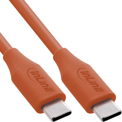 InLine® USB 2.0 Kabel, USB-C Schnellladekabel 100W, Papaya/orange 2m
