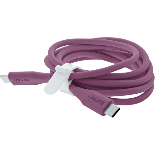 InLine® USB 2.0 Kabel, USB-C Schnellladekabel 100W, Wild Berry/violett 0,5m