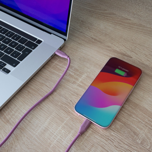 InLine® USB 2.0 Kabel, USB-C Schnellladekabel 100W, Wild Berry/violett 1m