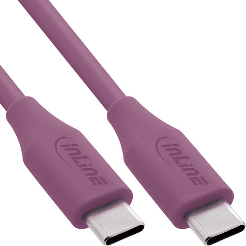 InLine® USB 2.0 Kabel, USB-C Schnellladekabel 100W, Wild Berry/violett 2m