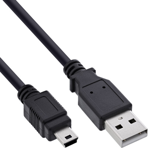 InLine® USB 2.0 Mini-Kabel, USB-A Stecker an Mini-B Stecker, schwarz, 1,5m USB & Lightning