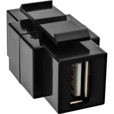 InLine® USB 2.0 Snap-In Einsatz, USB A Buchse/ B Buchse, schwarzes Gehäuse (Produktbild 1)