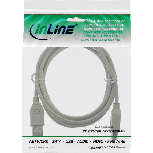 InLine® USB 2.0 Verlängerung, Stecker / Buchse, Typ A, beige/grau, 0,5m