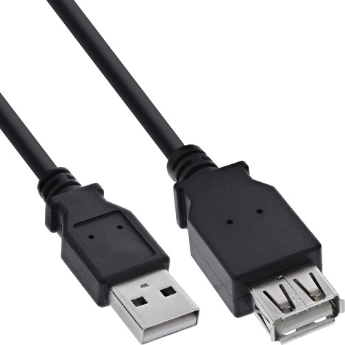 InLine® USB 2.0 Verlängerung, Stecker / Buchse, Typ A, schwarz, 0,5m