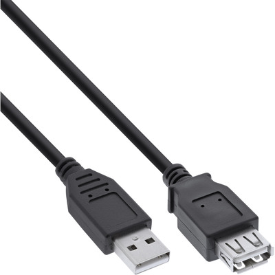 InLine® USB 2.0 Verlängerung, Stecker / Buchse, Typ A, schwarz, 5m (Produktbild 1)