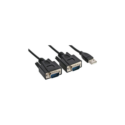 InLine® USB 2.0 zu 2x Seriell Adapterkabel Stecker A an 2x 9pol SubD ST, 1,5m