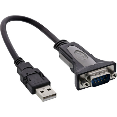 InLine USB 2.0 zu Seriell Adapterkabel, USB A an 9pol Sub D Stecker, 0,25m