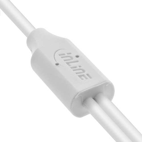 InLine® USB 2in1 Y-Ladekabel, 1x USB-A Stecker an 2x USB-C Stecker, weiß, 1m