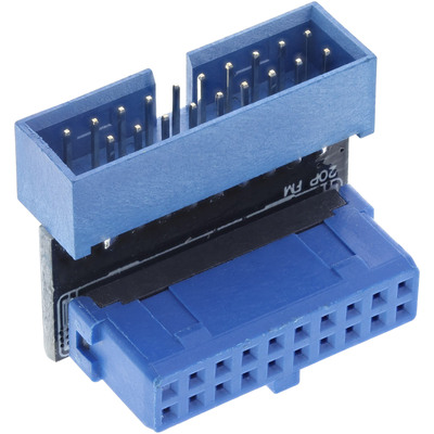 InLine USB 3.0 Adapter intern, Pfostenanschluss Stecker auf Buchse, nach oben gewinkelt