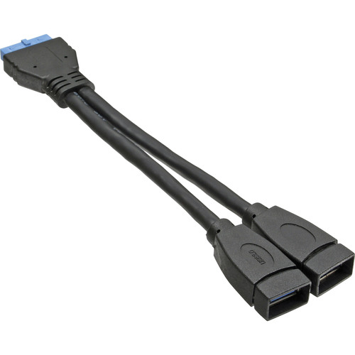 InLine® USB 3.0 Adapterkabel, 2x Buchse A auf Pfostenanschluss 19pol, 0,15m Interne Kabel