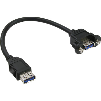 InLine® USB 3.0 Adapterkabel, Buchse A auf Einbaubuchse A, 0,2m (Produktbild 1)