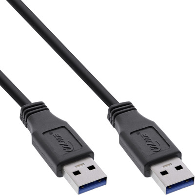 InLine USB 3.0 Kabel, A an A, schwarz, 0,3m (Produktbild 1)