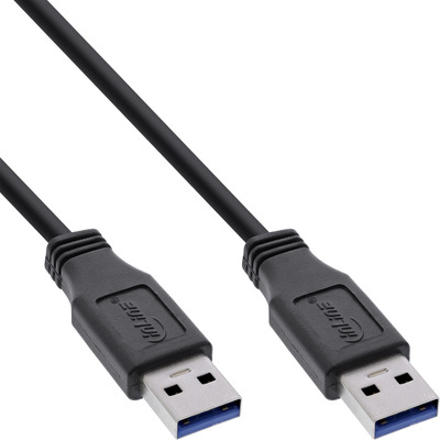 InLine® USB 3.0 Kabel, A an A, schwarz, 0,3m