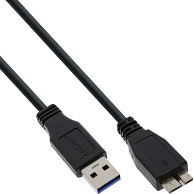 InLine® USB 3.0 Kabel, A an Micro B, schwarz, 0,5m (Produktbild 1)