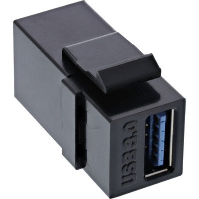 InLine USB 3.0 Keystone Snap-In Einsatz, USB-A Buchse / Buchse, schwarz