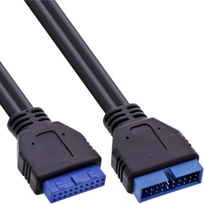 InLine® USB 3.0 Verlängerung intern, Pfostenanschluss Stecker auf Buchse, 0,35m