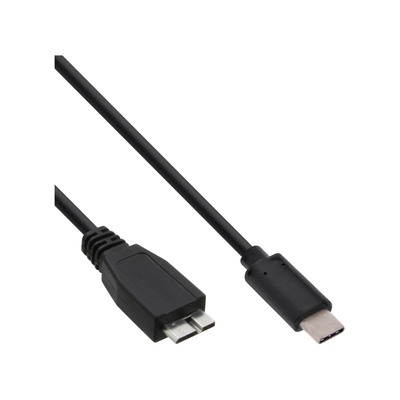 InLine USB 3.1 Kabel, USB-C Stecker an Micro-B Stecker, schwarz, 0,5m