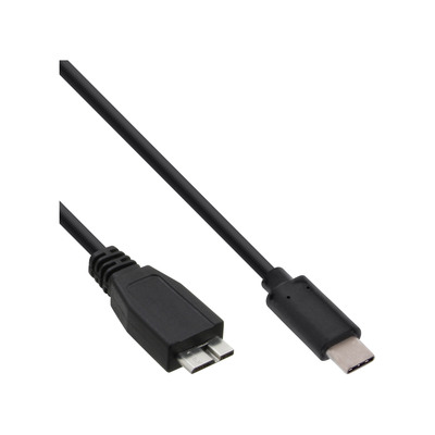 InLine® USB 3.1 Kabel, USB-C Stecker an Micro-B Stecker, schwarz, 0,5m