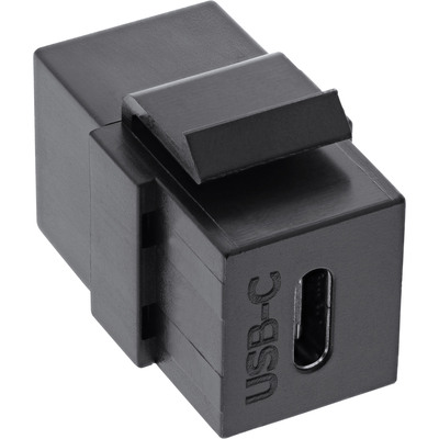 InLine® USB 3.1 Keystone Snap-In Einsatz, USB-C Buchse / Buchse, schwarz