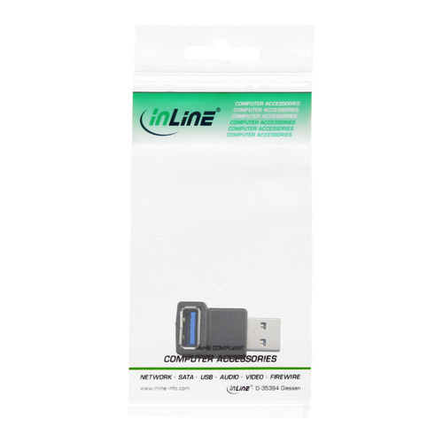 InLine® USB 3.2 Gen.1 Adapter, Stecker A auf Buchse A, gewinkelt 90°