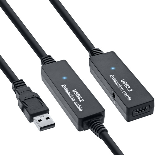 InLine® USB 3.2 Gen.1 Aktiv-Verlängerung, USB-A Stecker an USB-C Buchse, 10m InLine® USB 3.2 Gen.1 Aktiv-Verlängerung, USB-A Stecker an USB-C Buchse, 10m