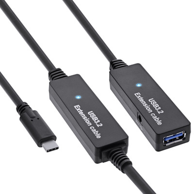 InLine® USB 3.2 Gen.1 Aktiv-Verlängerung, USB-C Stecker an USB-A Buchse, 10m (Produktbild 1)