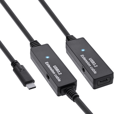 InLine® USB 3.2 Gen.1 Aktiv-Verlängerung, USB-C Stecker an USB-C Buchse, 10m (Produktbild 1)