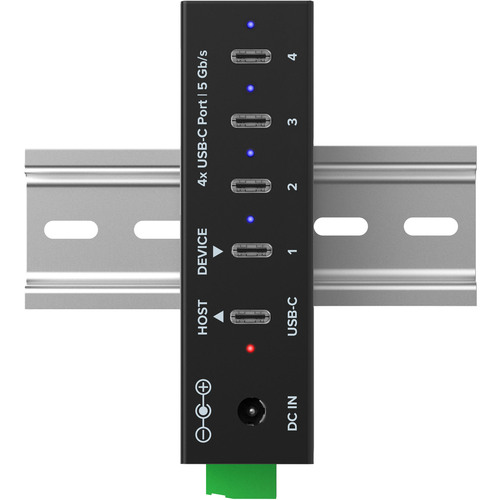 InLine® USB 3.2 Gen.1 Industrie-Hub, USB-C, 4-Port, mit Netzteil