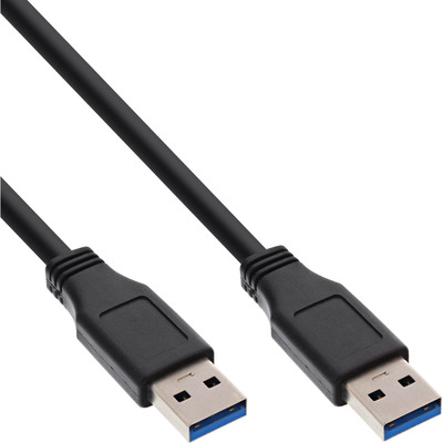 InLine® USB 3.2 Gen.1 Kabel, A an A, schwarz, 1m