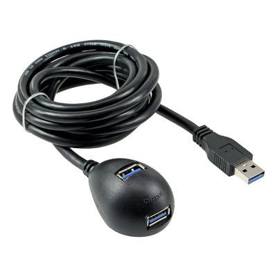 InLine® USB 3.2 Gen.1 Verl., USB A Stecker / Buchse, schwarz, mit Standfuß, 1m (Produktbild 1)