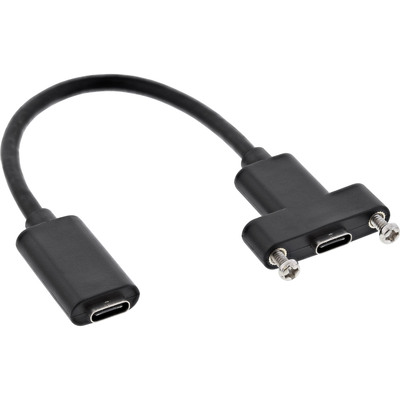 InLine® USB 3.2 Gen.2 Adapterkabel, Buchse C auf Einbaubuchse C, 0,2m (Produktbild 1)