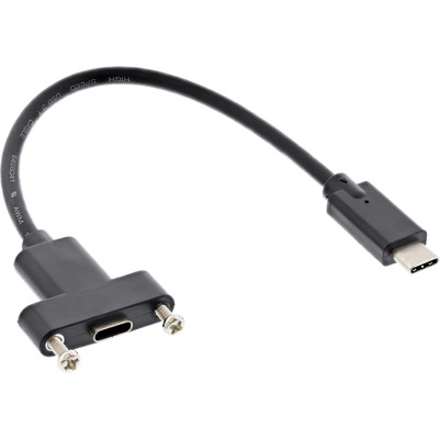 InLine® USB 3.2 Gen.2 Adapterkabel, Stecker C auf Einbaubuchse C, 0,20m (Produktbild 1)